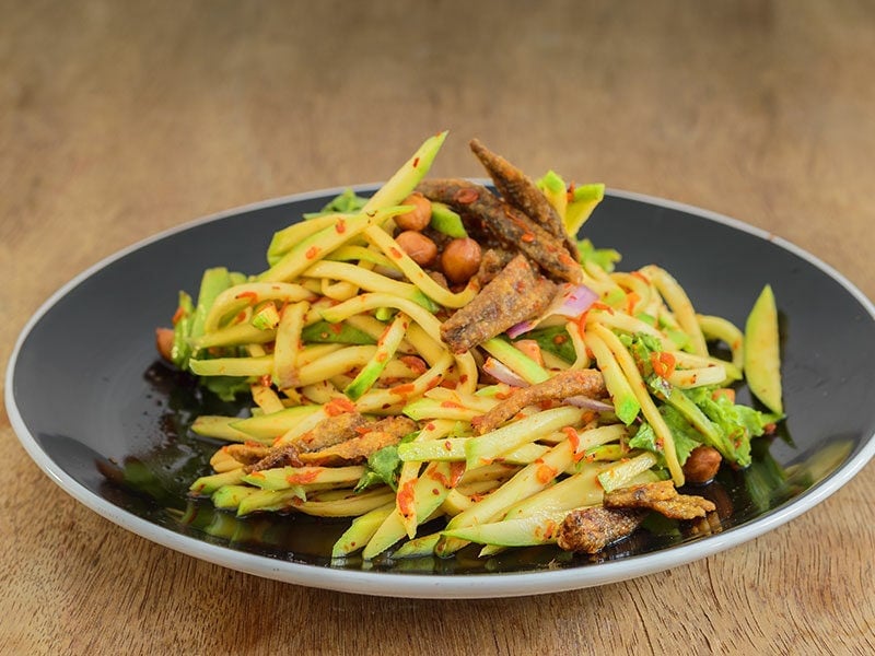 Mango Salad On Wood