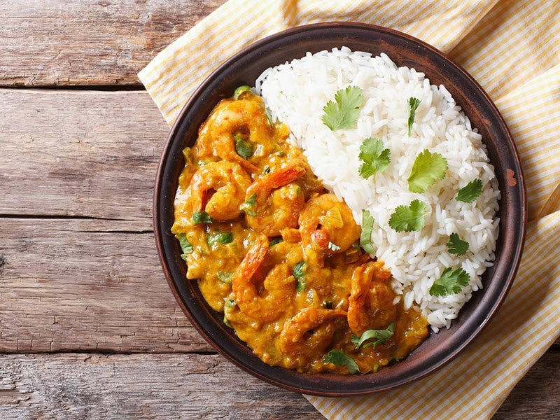 Rice With Coconut Shrimp