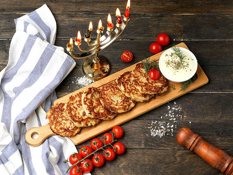 Latkes With Sour Cream