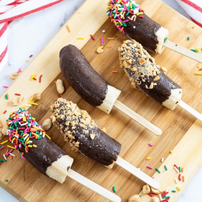 Frozen Banana Popsicles