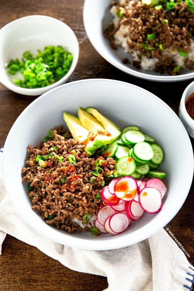 Korean Ground Beef Bowls