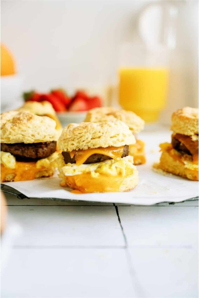 Breakfast Sliders with Turkey Sausage