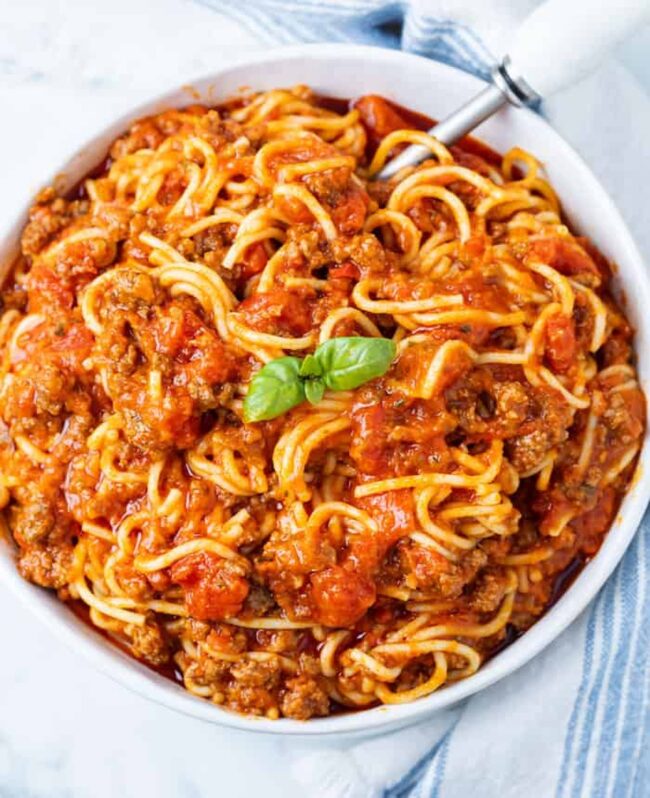 Instant Pot Spaghetti with Meat Sauce