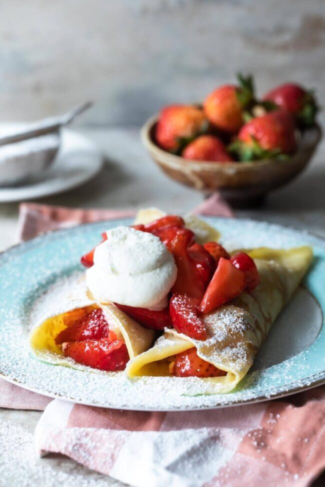 Delicate Strawberry Crepes