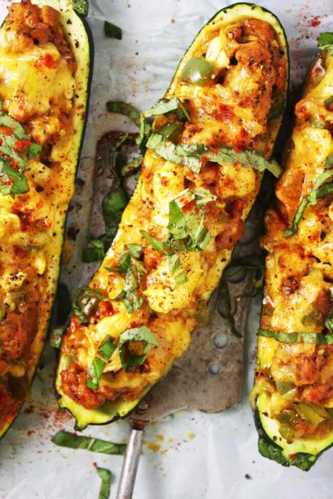 Sausage-Stuffed Zucchini Boats