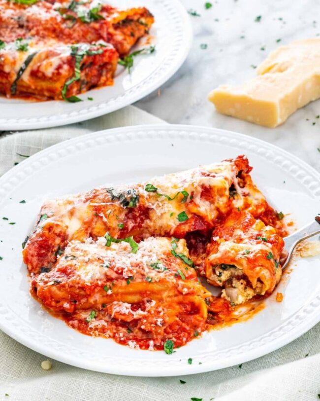 Spinach and Ricotta Manicotti