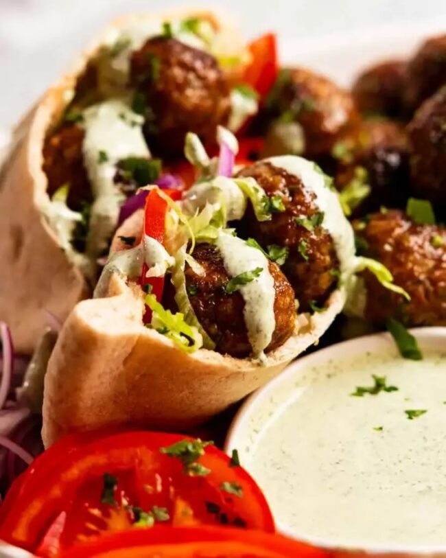 Lamb Meatballs with Mint Yogurt