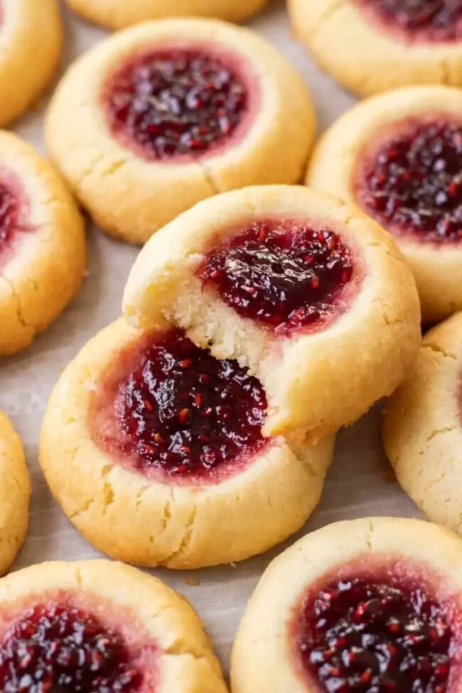 Raspberry Almond Thumbprints