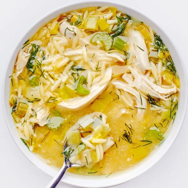 Lemon Chicken Orzo Soup