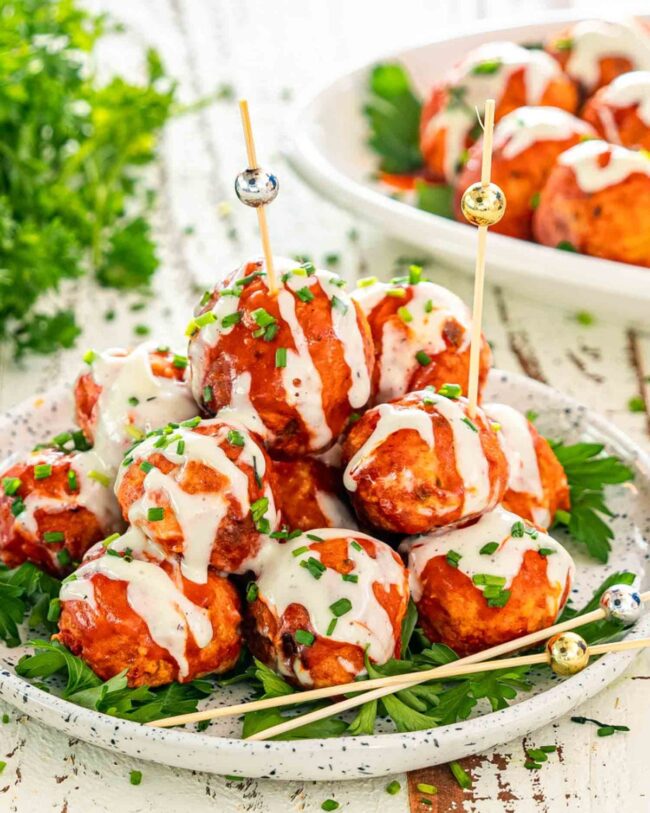 Crockpot Buffalo Chicken Meatballs