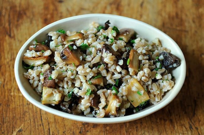 Farro with Mushrooms & Parmesan