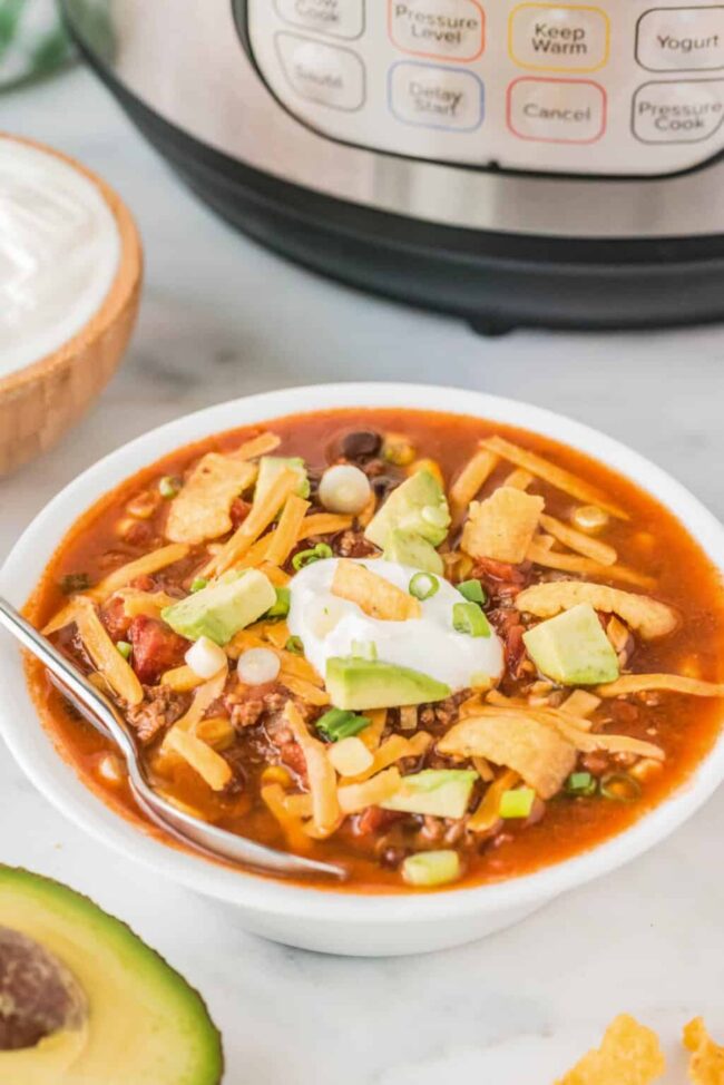 Instant Pot Beef Taco Soup