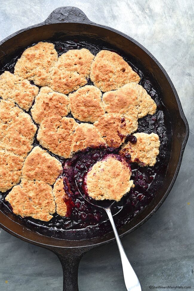 Canned Biscuit Blueberry Cobbler