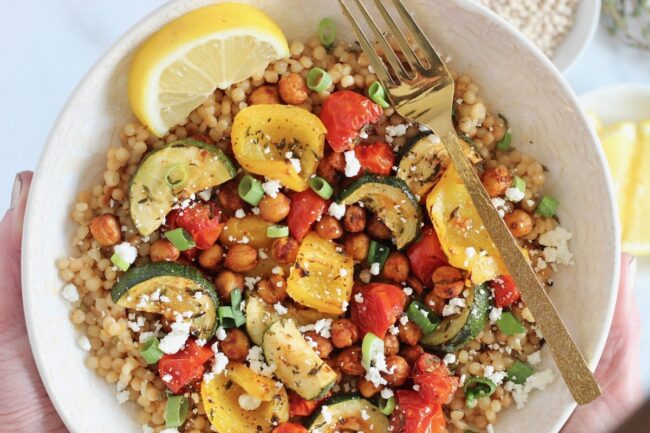 Chickpea Couscous Tahini Sauce Bowls