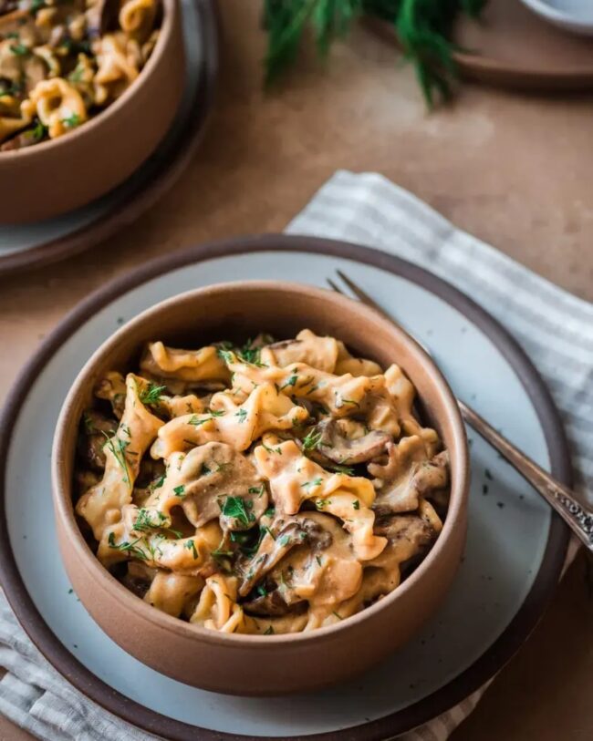 Vegan Mushroom Stroganoff