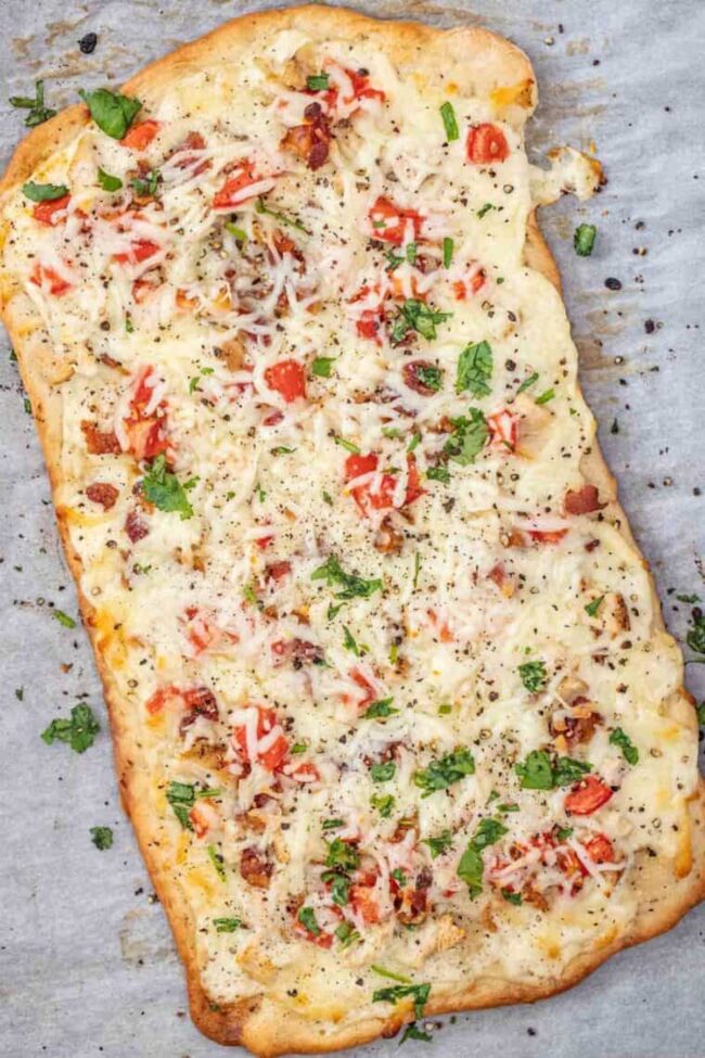 Chicken Alfredo Flatbread