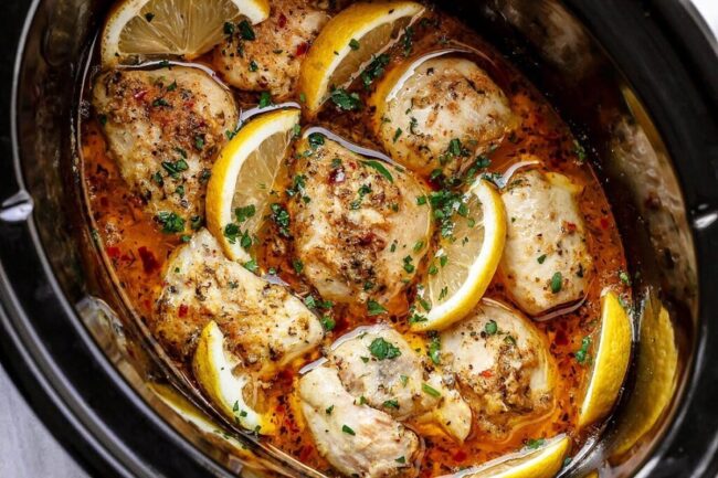 Slow Cooked Lemon Herb Chicken