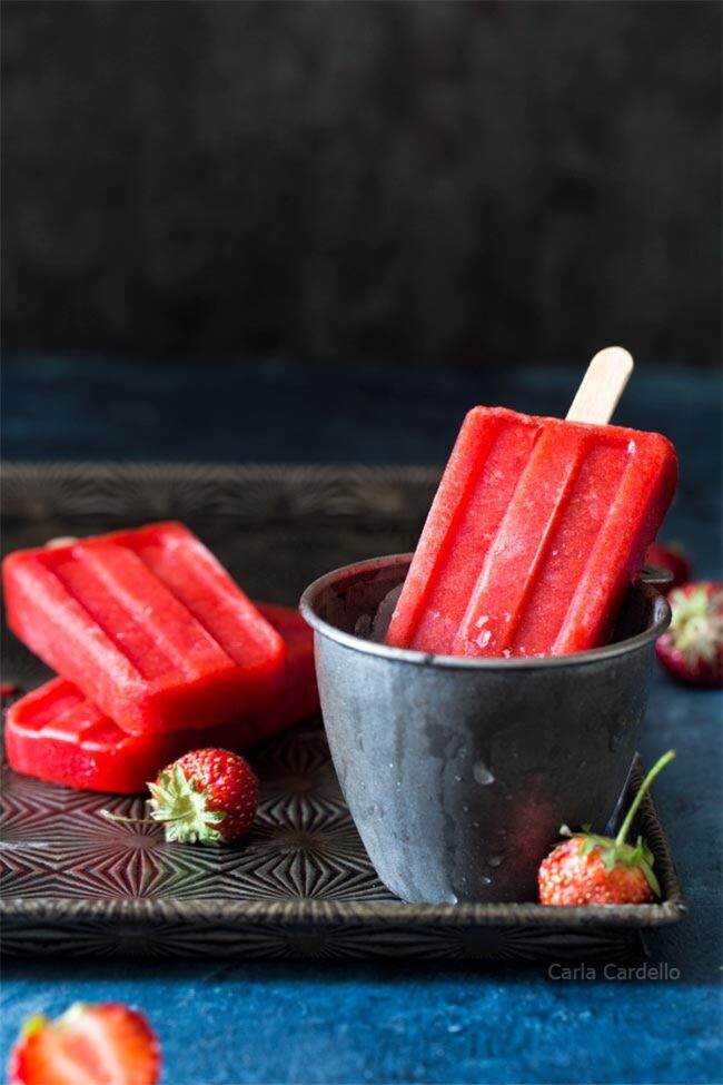 Strawberry Popsicles