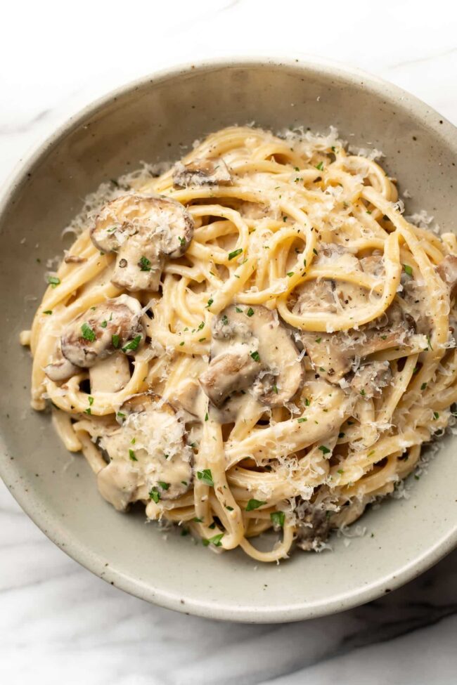 Cremini Mushroom Pasta with Parmesan