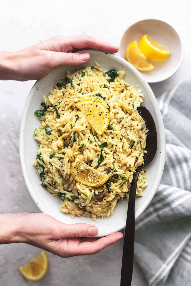 Creamy Spinach and Orzo