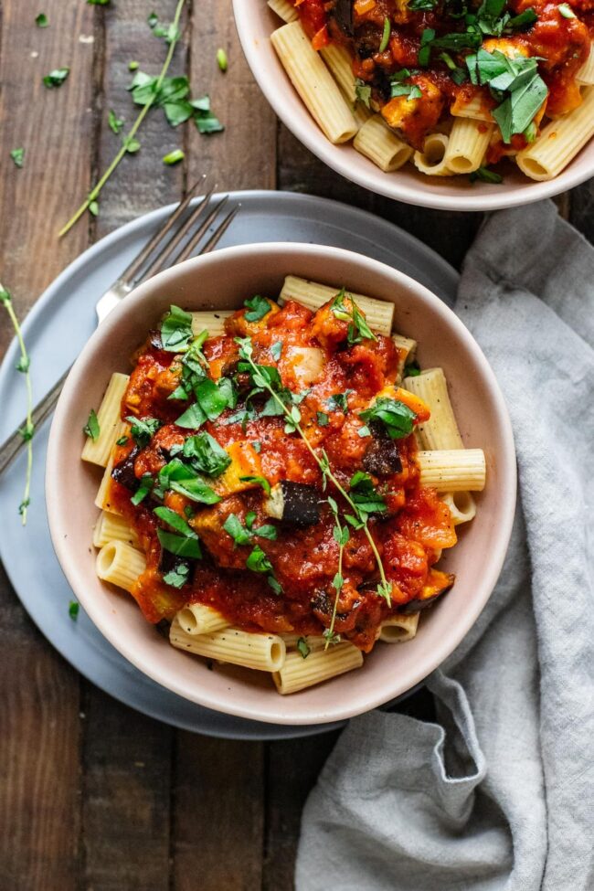 Roasted Eggplant Pasta