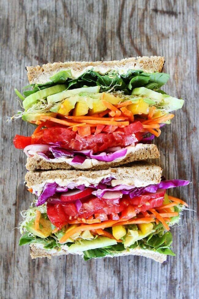 Ultimate Rainbow Vegetable Sandwich