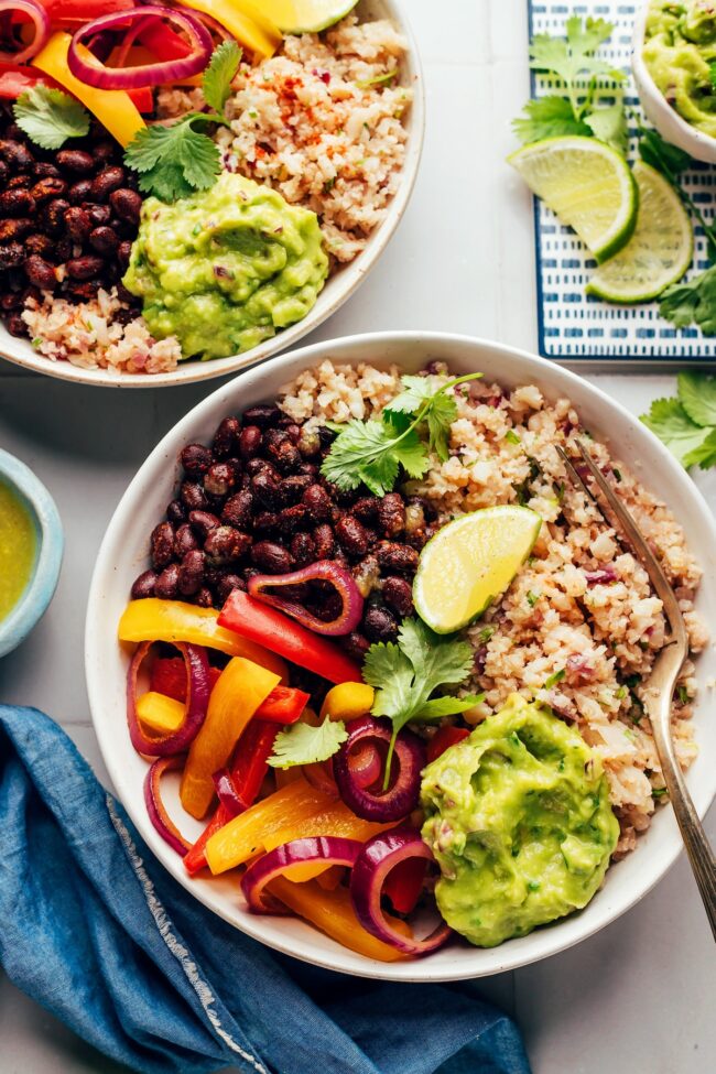 Vegetarian Cauliflower Rice Burrito Bowl