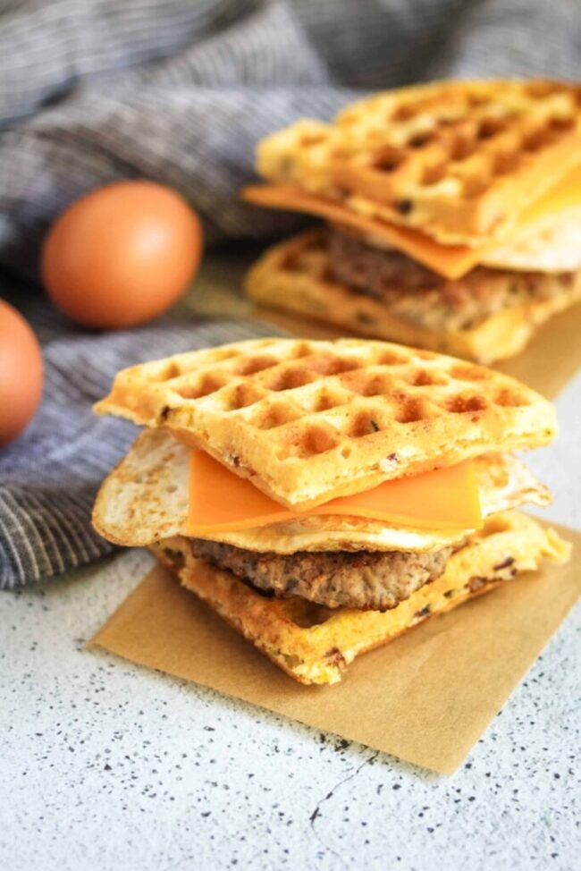 Sausage and Cheese Waffles