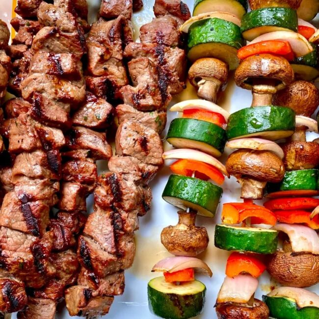 Steak and Veggie Skewers