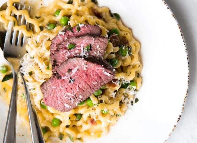 Steak Pasta Carbonara