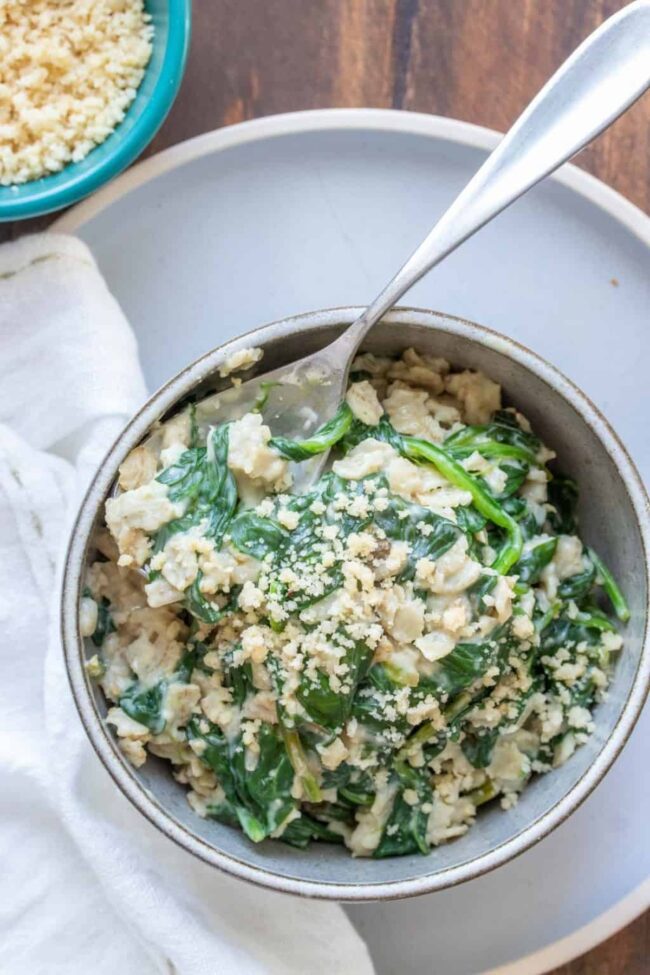 Savory Oatmeal with Spinach and Avocado