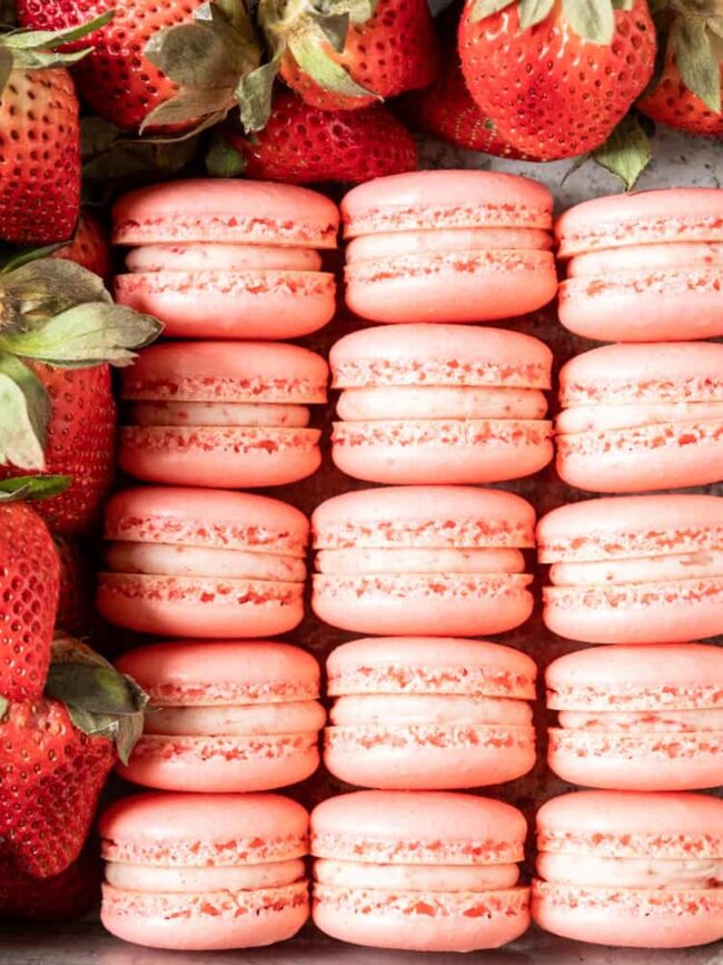 Strawberry Macarons