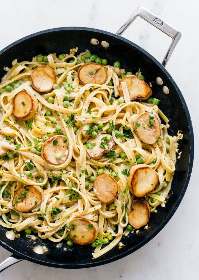 Creamy Fettucini w/ King Oysters