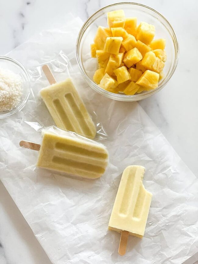 Pineapple Coconut Popsicles