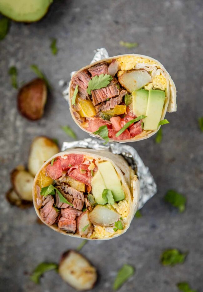 Steak and Egg Breakfast Burritos