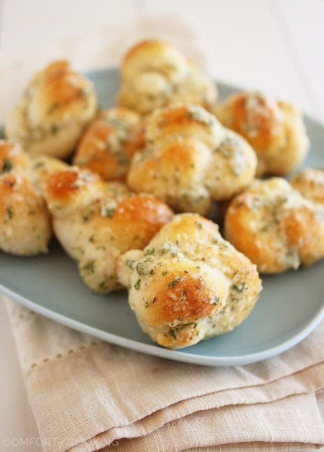 Garlic Parmesan Canned Biscuit Knots