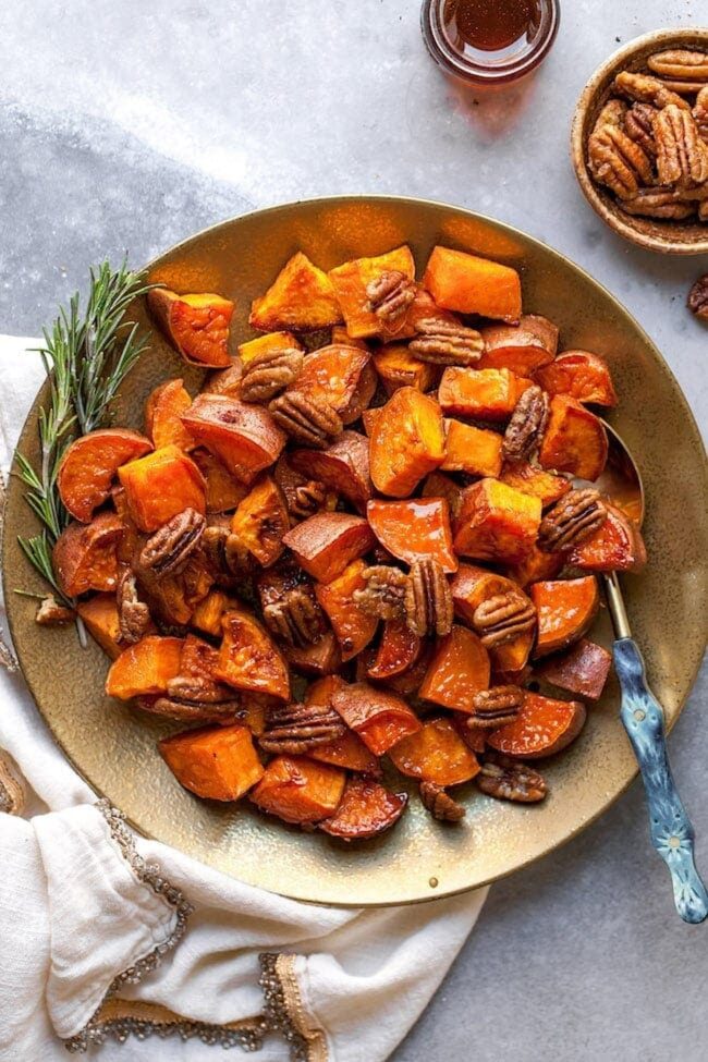 Maple-Dijon Roasted Sweet Potatoes