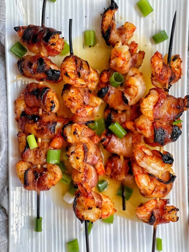 Maple Bacon-Wrapped BBQ Shrimp