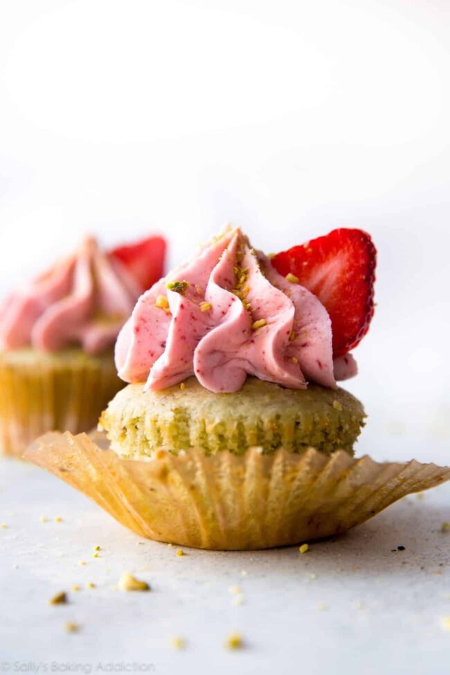 Pistachio Rose Cupcakes