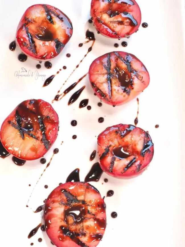 Grilled Plums with Honey