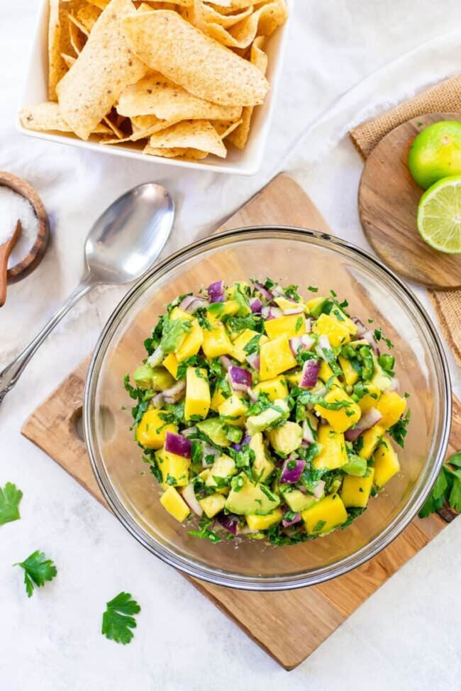 Mango Avocado Salsa with Tortilla Chips