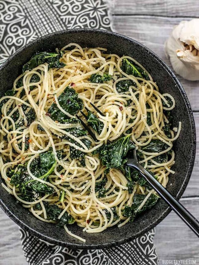 Garlic Parmesan Kale Pasta