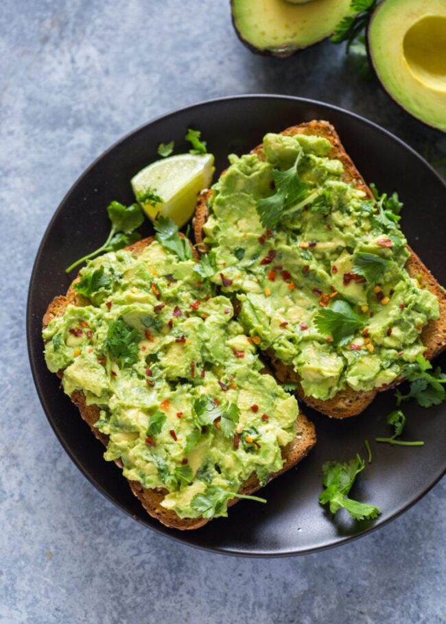 Avocado Toast on Whole Grain Bread