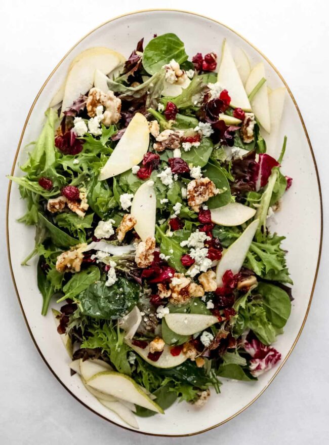 Pear and Walnut Salad with Blue Cheese