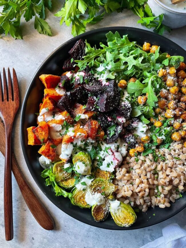 Farro and Roasted Vegetable Bowl