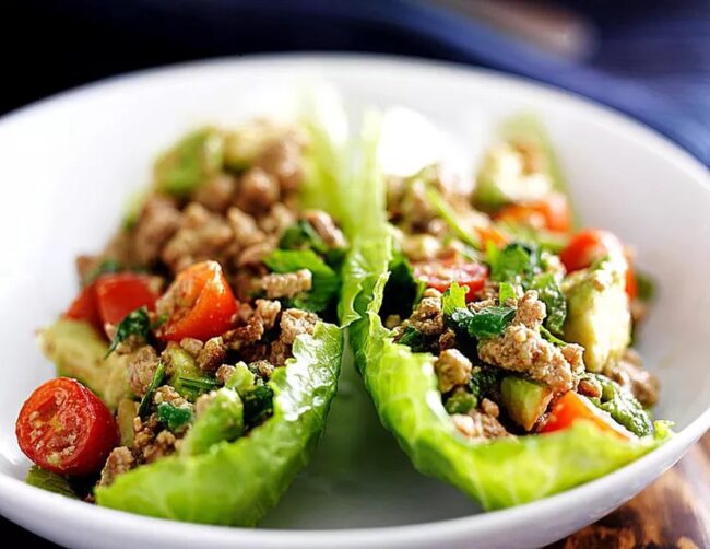 Thai Basil Chicken Lettuce Wraps