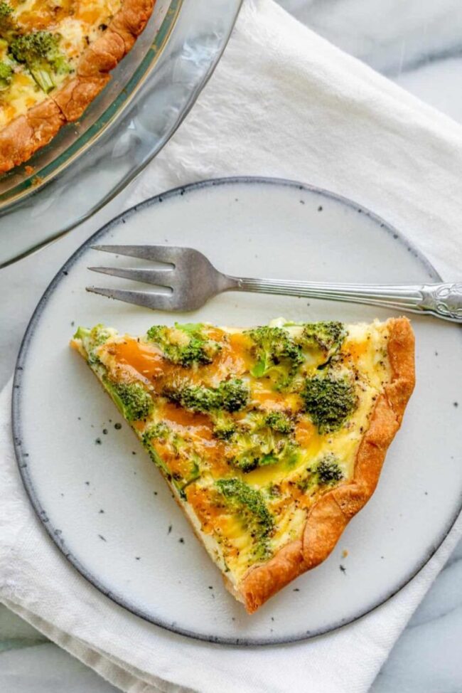 Broccoli and Cheddar Quiche