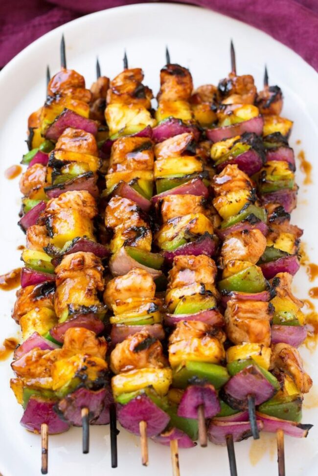 Hawaiian BBQ Chicken Skewers