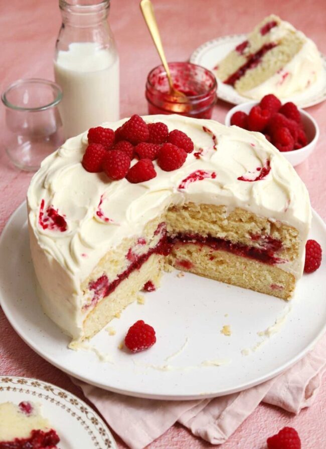 White Chocolate Raspberry Cake